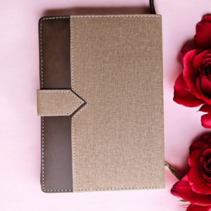 crownlit Premium A5 Diary Ruled 200 Pages  (Brown, grey)