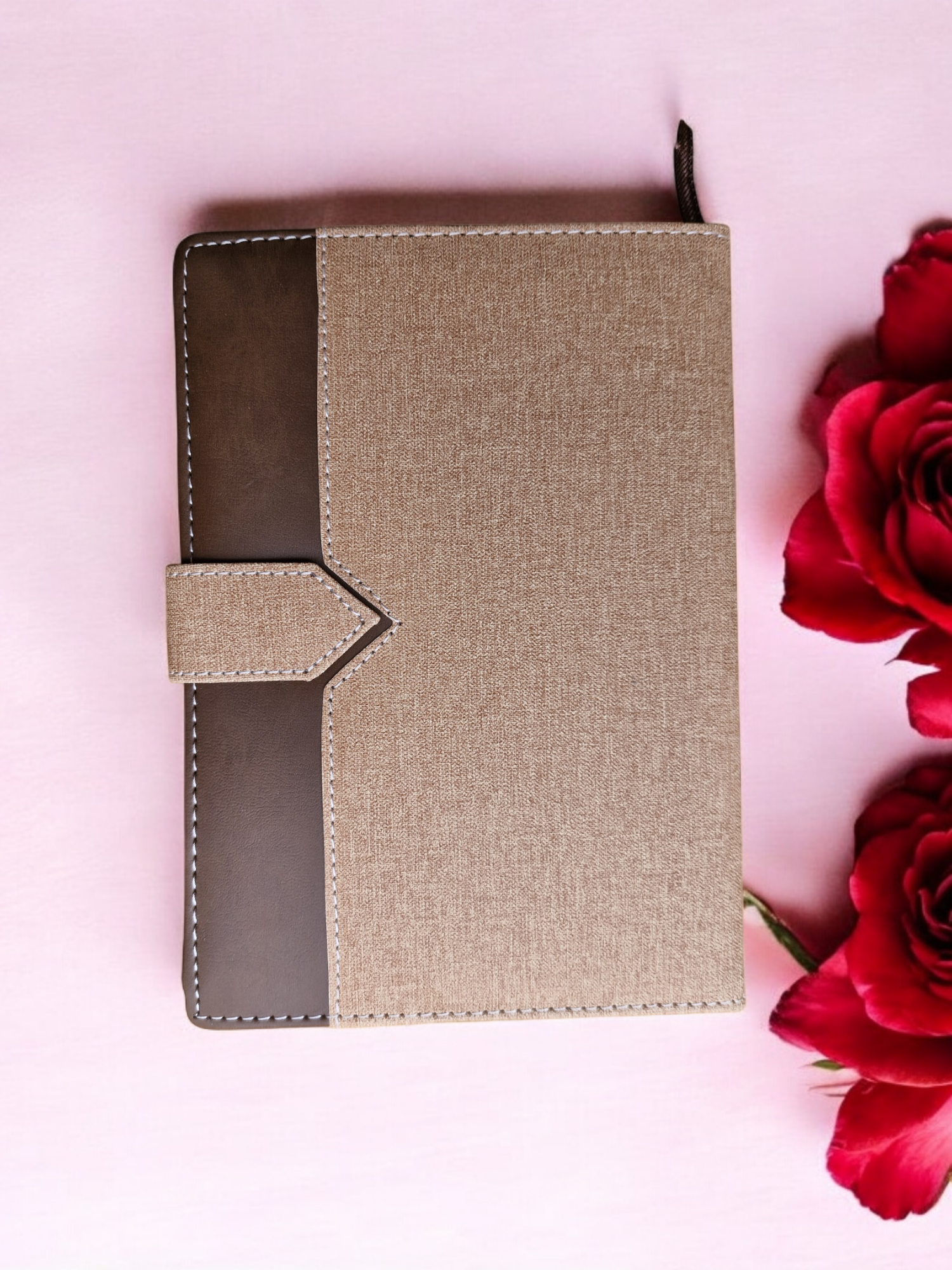 crownlit Premium A5 Diary Ruled 200 Pages  (Brown, grey)