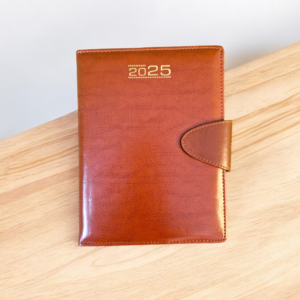 LIFECARD Leather New year Regular Diary 2025 A4 Diary Regular 365 Pages  (Light Brown)